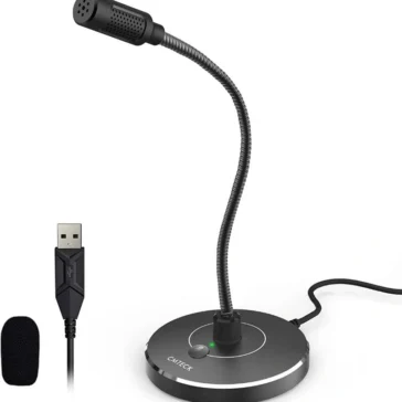 CMTECK G009, USB Desktop Computer Microphone Gooseneck, Plug and Play for Skype, YouTube, Gaming, Streaming, Discord and Roblox
