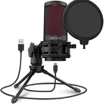 CMTECK XM550 USB Microphone for Computer (Gaming, Recording and Streaming) with Anti-Vibration Shock Mount