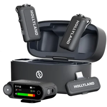 Hollyland LARK MAX 2 Combo 2-Person Wireless Microphone System for Cameras and Mobile Devices (Space Gray, 2.4 GHz) - Imported