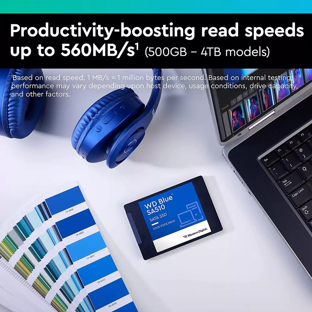 Western Digital WD Blue SA510 SATA 500GB, Up to 560MB/s,Internal