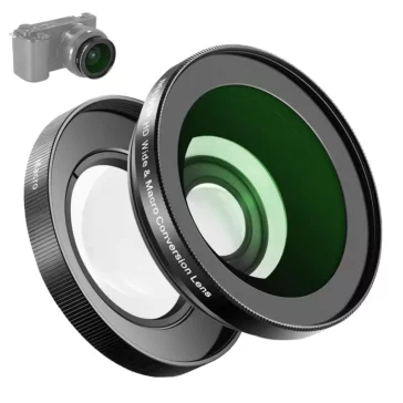 NEEWER LS-20, 49mm 0.43X HD 2 in 1 Wide Angle and Macro Lens, 18mm F L for M2, RP, R10, ZV-E10, A6400, A7 IV, Z50