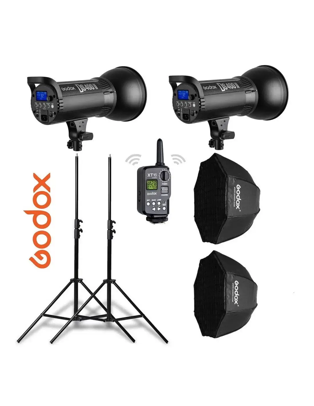 Godox Photography Studio Light Ki, DS400II Kit – x2 Strobe Lights