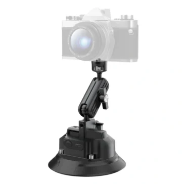 Electric Vacuum Suction Cup Camera Mount with Dual Ball Head – Camera, Action Camera and Mobiles Electric Vacuum Suction Cup Camera Mount with Dual Ball Head - Camera, Action Camera and Mobiles