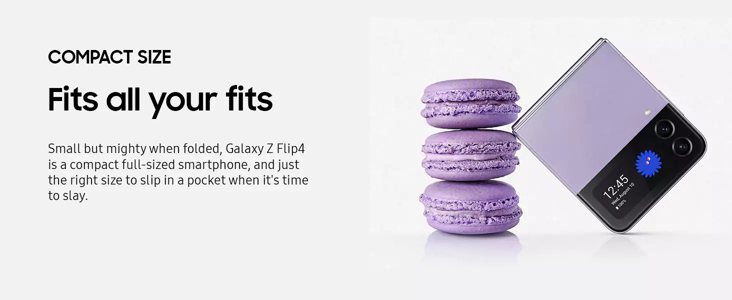 SAMSUNG Galaxy Z Flip4 5G (8GB RAM, 128GB, Bora Purple) – Imported