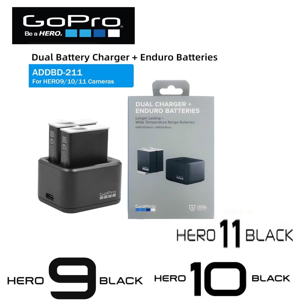 GoPro Dual-Battery Charger with Two Enduro Batteries for HERO 9/10/11 Black  – Design Info