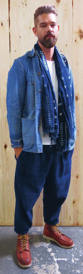 Josh Knight Designer Denim Studio Jacket Powr House Union Made Age Vintage Scarf From South Africa Age New Jeans Own creation (fabric from Thailand) Age New