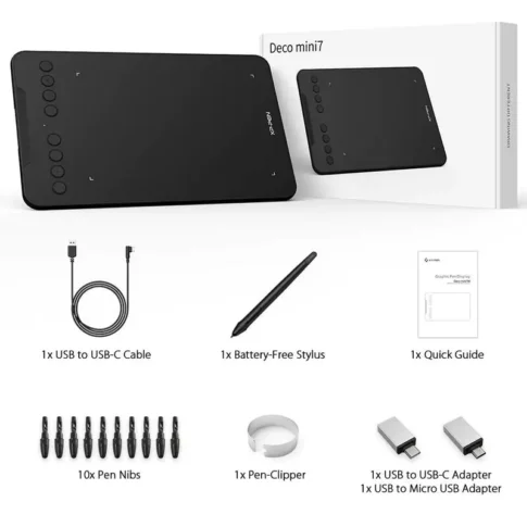 XP Pen Deco Mini7 7 x 4.37 inch Graphics Tablet (Black, Connectivity - USB) (3) XP Pen Deco Mini7 7 x 4.37 inch Graphics Tablet (Black, Connectivity - USB) (3)