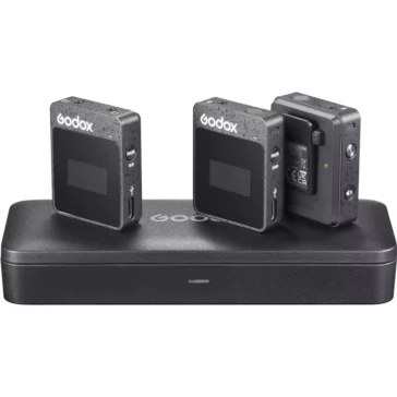 Godox MoveLink II M2 (2023 Edition) Compact 2-Person Wireless Microphone System for Cameras & Smartphones with 3.5mm (2.4 GHz, Black)