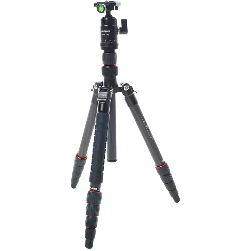 Fotopro X-Go E 5-Section Carbon Fiber in Tripod Built-in  Monopod |FPH-42Q Ball Head 8kg Payload, Black