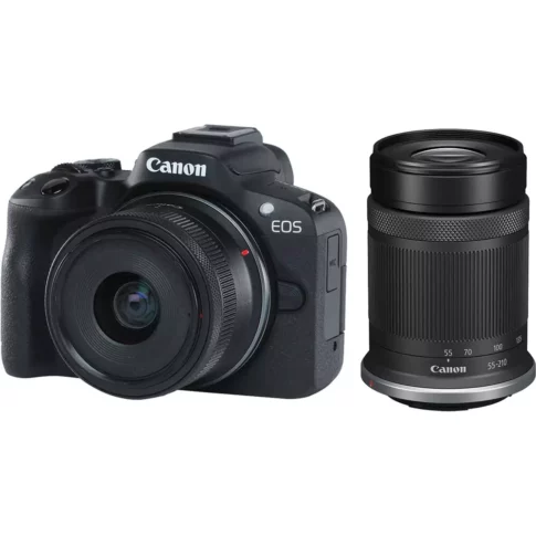 Canon EOS R50 Mirrorless Camera with 18-45mm and 55-210 (1)