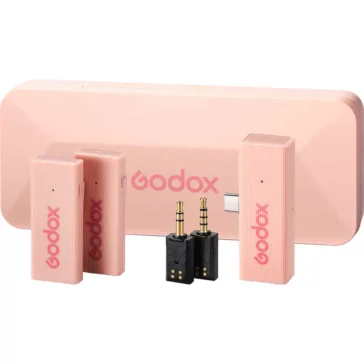 Godox MoveLink Mini UC 2-Person Wireless Microphone System for Cameras & Mobile Devices (2.4 GHz, Cherry Pink)