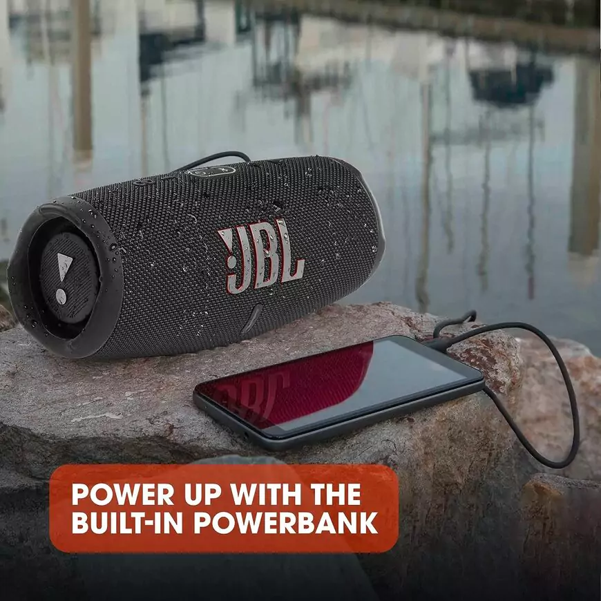 JBL Charge 5 Portable Bluetooth Speaker (Black) – Design Info