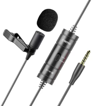 BOYA BY-M1S Omnidirectional Condenser Auxiliary Mic Camera Phone Audio Video Recording, BY-M1S