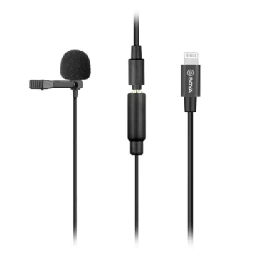 Boya BY-M2 Clip-on Lavalier Microphone Lightning Port for iOS Devices Phone Tablet Recording V-Log Making Broadcasting, BY-M2