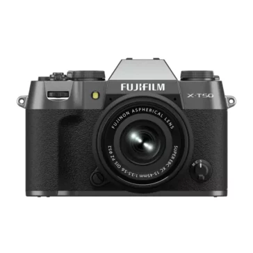 Fujifilm X-T50 Mirrorless Camera with XC 15-45mm F/3.5-5.6 OIS PZ Lens, Charcoal Silver