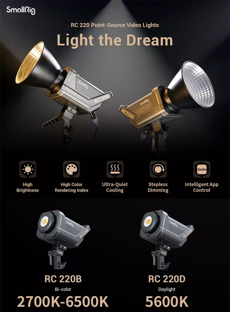 動作確認済み SmallRig RC220D LEDビデオライト SR3938 SmallRig 3938