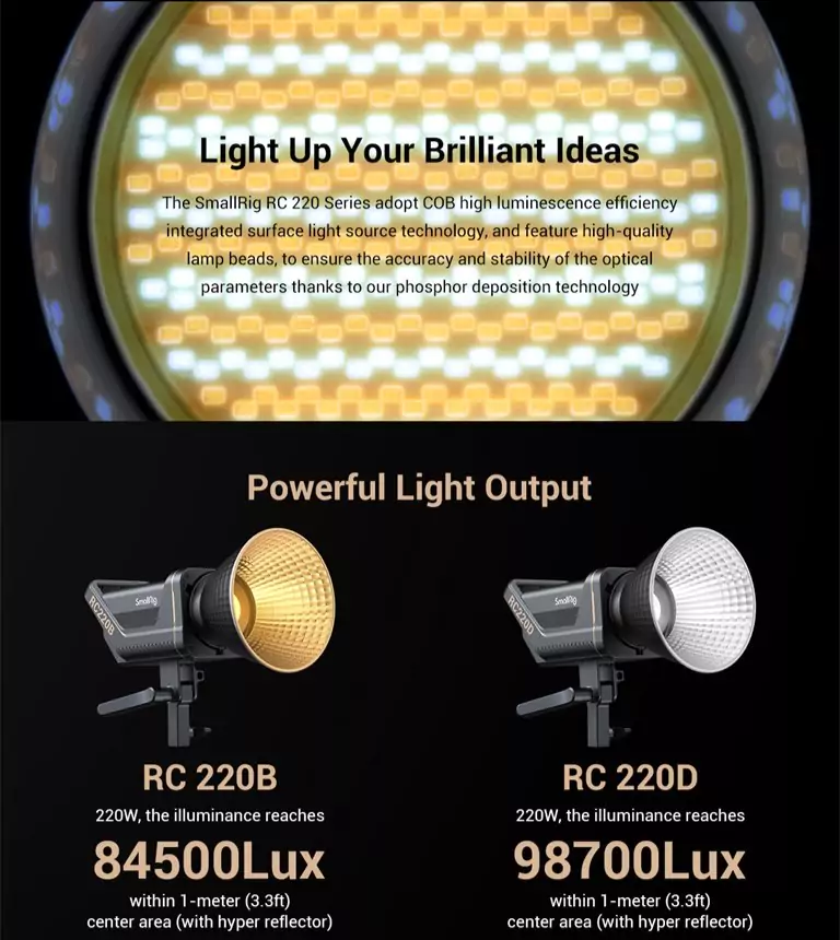 SmallRig RC220B COB Light (EU), 3621 – Design Info