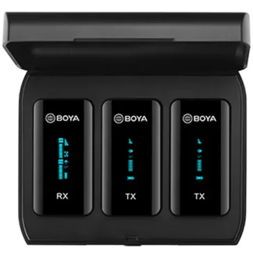 BOYA BY-XM6-K2 2-Person Wireless Microphone System for Cameras and Smartphones (2.4 GHz, Black)