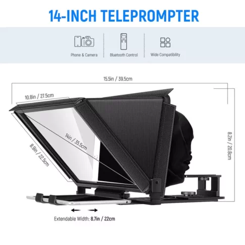 Neewer X12 Aluminum Alloy Teleprompter with Remote App (6) Neewer X12 Aluminum Alloy Teleprompter with Remote App (6)