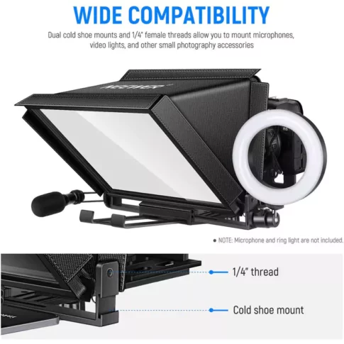 Neewer X12 Aluminum Alloy Teleprompter with Remote App (7) Neewer X12 Aluminum Alloy Teleprompter with Remote App (7)