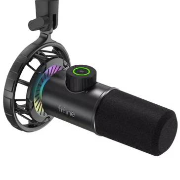 FIFINE USB Gaming Microphone, RGB Dynamic Mic for PC, K658