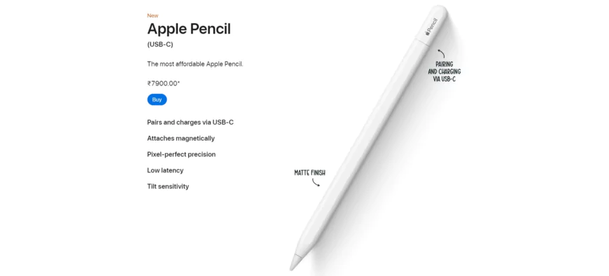 iPadアクセサリー Apple Pencil (USB-C) Apple Pencil (USB-C) – Design Info