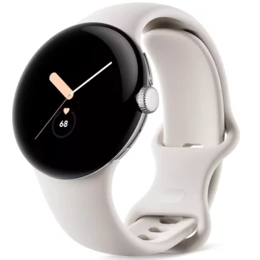 Google Pixel Watch Black Stainless Steel Smartwatch 41mm with Chalk Active Band Wifi/BT, Black Stainless Steel - Imported