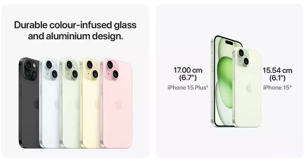 Apple iPhone 15 (256 GB) – Black – Design Info