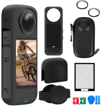 Insta360 X4 Accessories Combo Pro Kit with Sticky Lens Guard, Lens Cap, Silicone Protective Case, Camera Sleeve, Tempered Glass and Case Insta360 X4 Accessories Combo Pro Kit with Sticky Lens Guard, Lens Cap, Silicone Protective Case, Camera Sleeve, Tempered Glass and Case