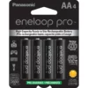 Panasonic Eneloop (Up to 2550 mAH) Pro AA high Capacity Ni-MH Pre-Charged Rechargeable Batteries, 4-Battery Pack (1)