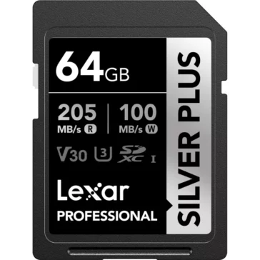 Lexar 64GB Professional SILVER PLUS UHS-I SDXC Memory Card Lexar 64GB Professional SILVER PLUS UHS-I SDXC Memory Card