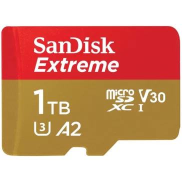 SanDisk Extreme 1TB microSD UHS-I, V30, 190MB/s Read, 130MB/s Write, Memory Card for 4K Video on Smartphones, Action Cams and Drones