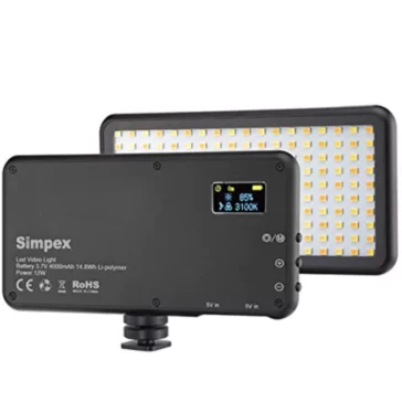 Simpex LED 180 with Built in battery, Portable LED Video Light,3200k-560k, Mobile LED video Light