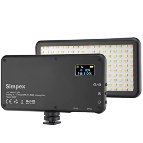 Simpex LED 180 with build in battery. Portable LED video light with color temperature 3200k-560k. Mobile LED video Light (3)