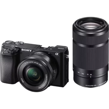 Sony Alpha ILCE-6100X with Upgraded SELP1650 (Ver 2) Power Zoom Lens + SEL55210 Lens