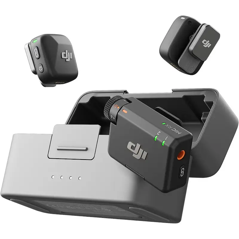 DJI Mic Mini 2-Person Compact Wireless Microphone System for Camera  Smartphone (2TX 1RX, GHz)