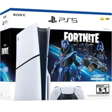 Sony PlayStation 5 Slim Console Disc Edition (Fortnite Cobalt Star Bundle) PS5 - White