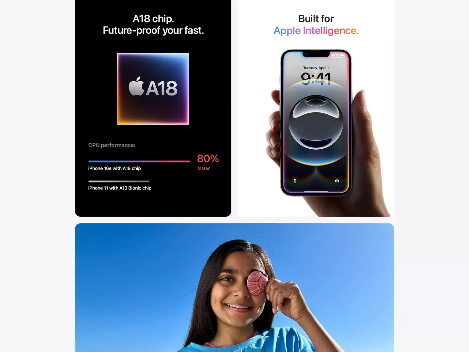 Apple iPhone 16e (128GB, Black) – Design Info