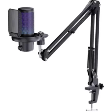 FeelWorld VM1-AS USB-C Gaming Microphone with Boom Arm (Black)