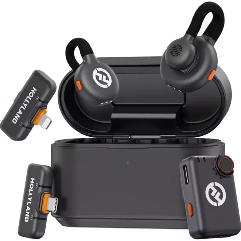 Hollyland LARK M2S Ultimate Combo 2-Person Wireless Microphone System for Cameras and Mobile Devices (2.4 GHz, Space Gray) (2)