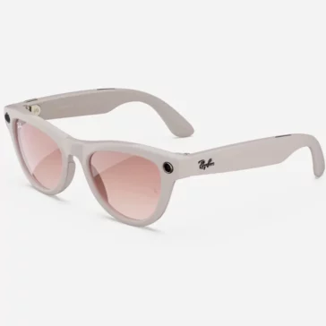 Ray-Ban Meta Skyler glasses with Meta AI, Audio, Photo, Video Compatibility (Pink Lenses) Shiny Chalky Gray