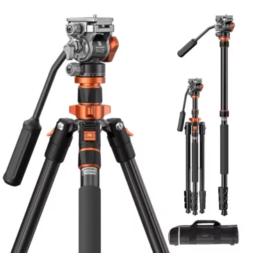 K&F Concept Professional Video Tripod with Fluid Head, 83 inch / 210cm, Detachable Monopod with Hydraulic Pan Head, (K234A7+FH-03) 3 K&F Concept Professional Video Tripod with Fluid Head, 83 inch / 210cm, Detachable Monopod with Hydraulic Pan Head, (K234A7+FH-03)