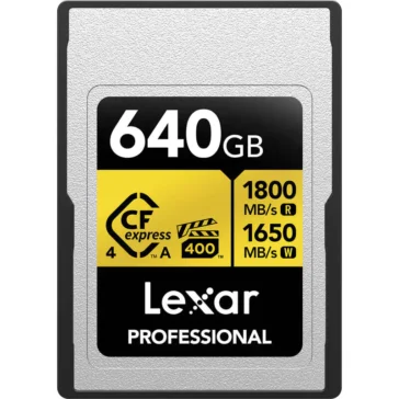 Lexar 640GB Professional GOLD CFexpress 4.0 Type A Memory Card Lexar 640GB Professional GOLD CFexpress 4.0 Type A Memory Card