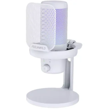 FeelWorld VM1-XS USB-C Gaming Microphone with Desktop Stand (White)