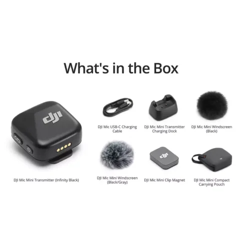 DJI Mic Mini Clip-On Transmitter with Built-In Microphone (2.4 GHz, Infinity Black) (4) DJI Mic Mini Clip-On Transmitter with Built-In Microphone (2.4 GHz, Infinity Black) (4)