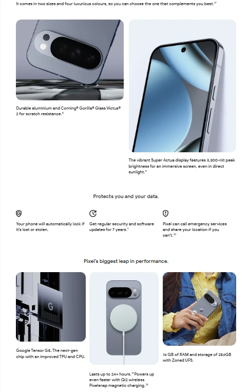 Google Pixel 10 Pro XL 5G (16GB RAM, 256GB, Porcelain) – Design Info