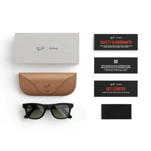 Ray-Ban Meta Wayfarer Large glasses with Meta AI, Audio, Photo, Video Compatibility (Green Lenses) Shiny Black (5) Ray-Ban Meta Wayfarer Large glasses with Meta AI, Audio, Photo, Video Compatibility (Green Lenses) Shiny Black (5)