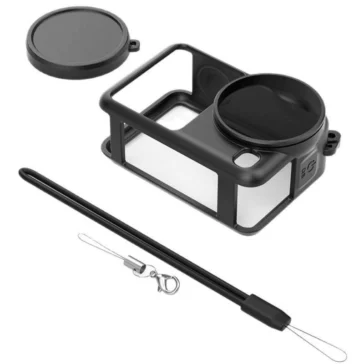 DJI Osmo Action 6 Silicone Case, Soft Protective Cover & Lens Protector & Anti-lost Lanyard for DJI Action 6 Accessories