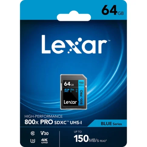 Lexar 64GB High-Performance 800x PRO UHS-I SDXC Memory Card (BLUE Series) (3) Lexar 64GB High-Performance 800x PRO UHS-I SDXC Memory Card (BLUE Series) (3)