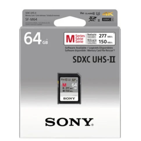 SONY 64GB SDXC UHS-II M Series Read 277 MBS Write up to 150 MBs Class 10 SD Memory (1) SONY 64GB SDXC UHS-II M Series Read 277 MBS Write up to 150 MBs Class 10 SD Memory (1)